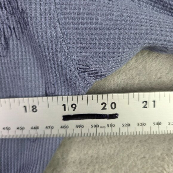 Womens Victorias Secret Pink Sleepwear Blue Crop Top Waffle Knit Long Sleeve XS - Picture 5 of 7